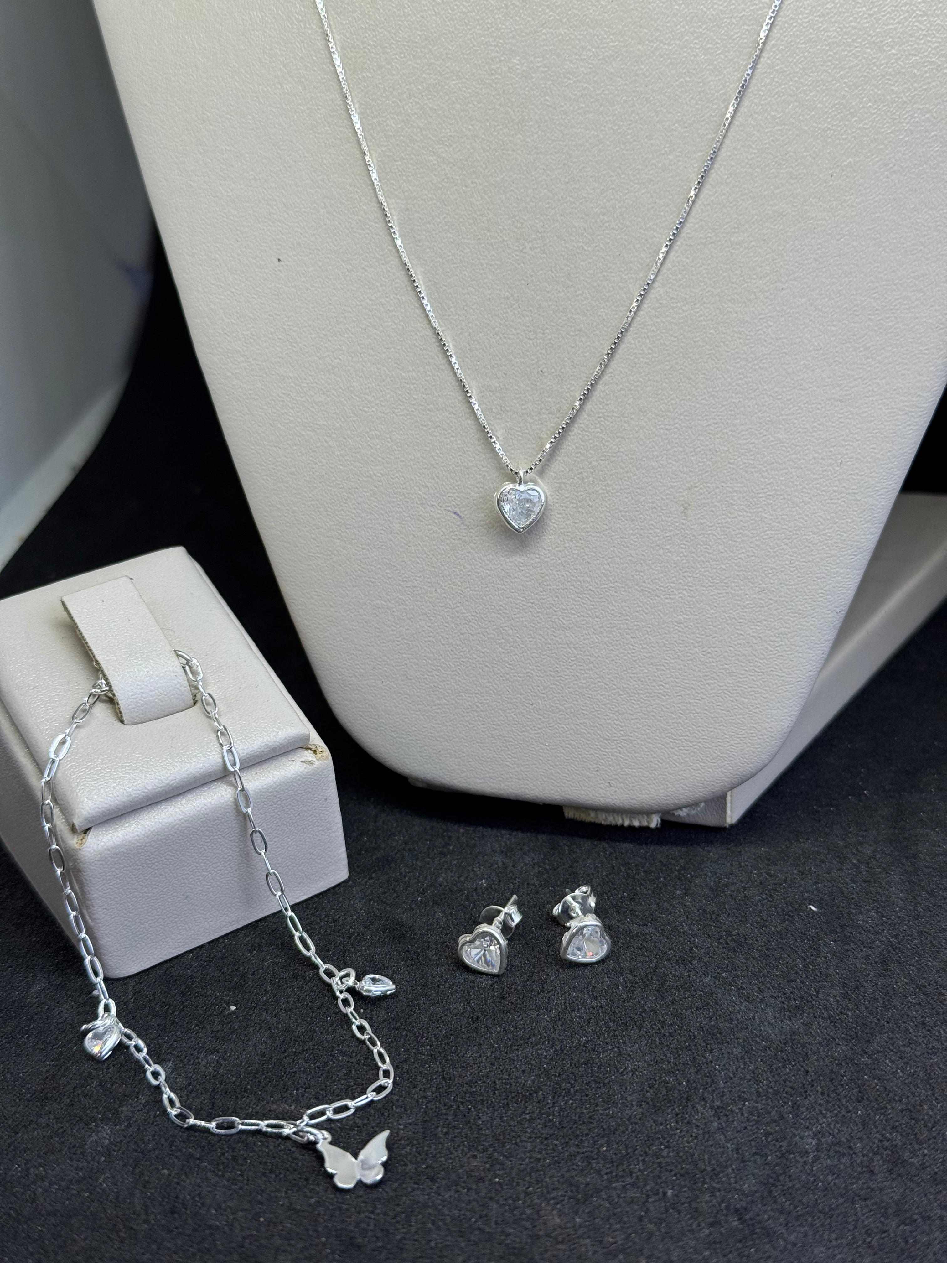 Kit Cristal Prata 925