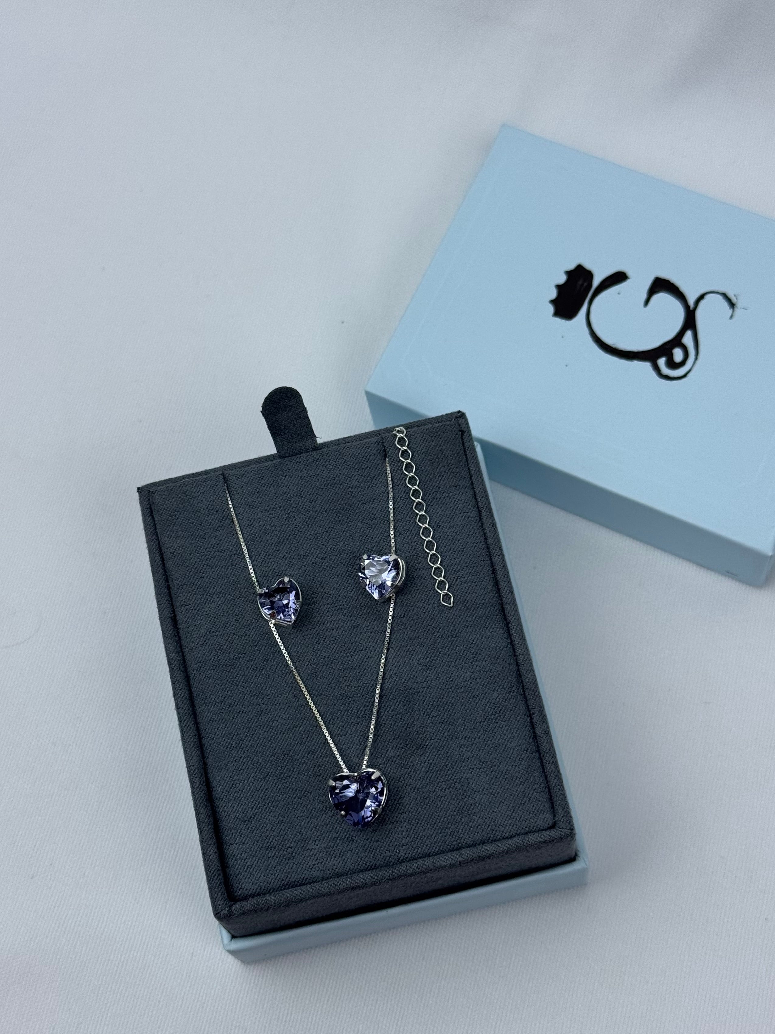 Conjunto Tanzanita Prata 925