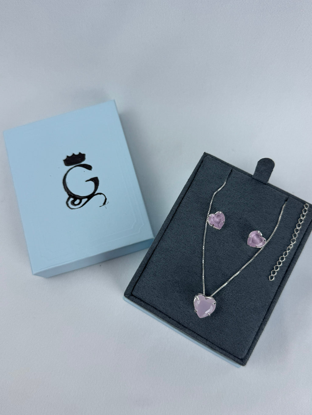 Conjunto Rosa do Amor Prata 925