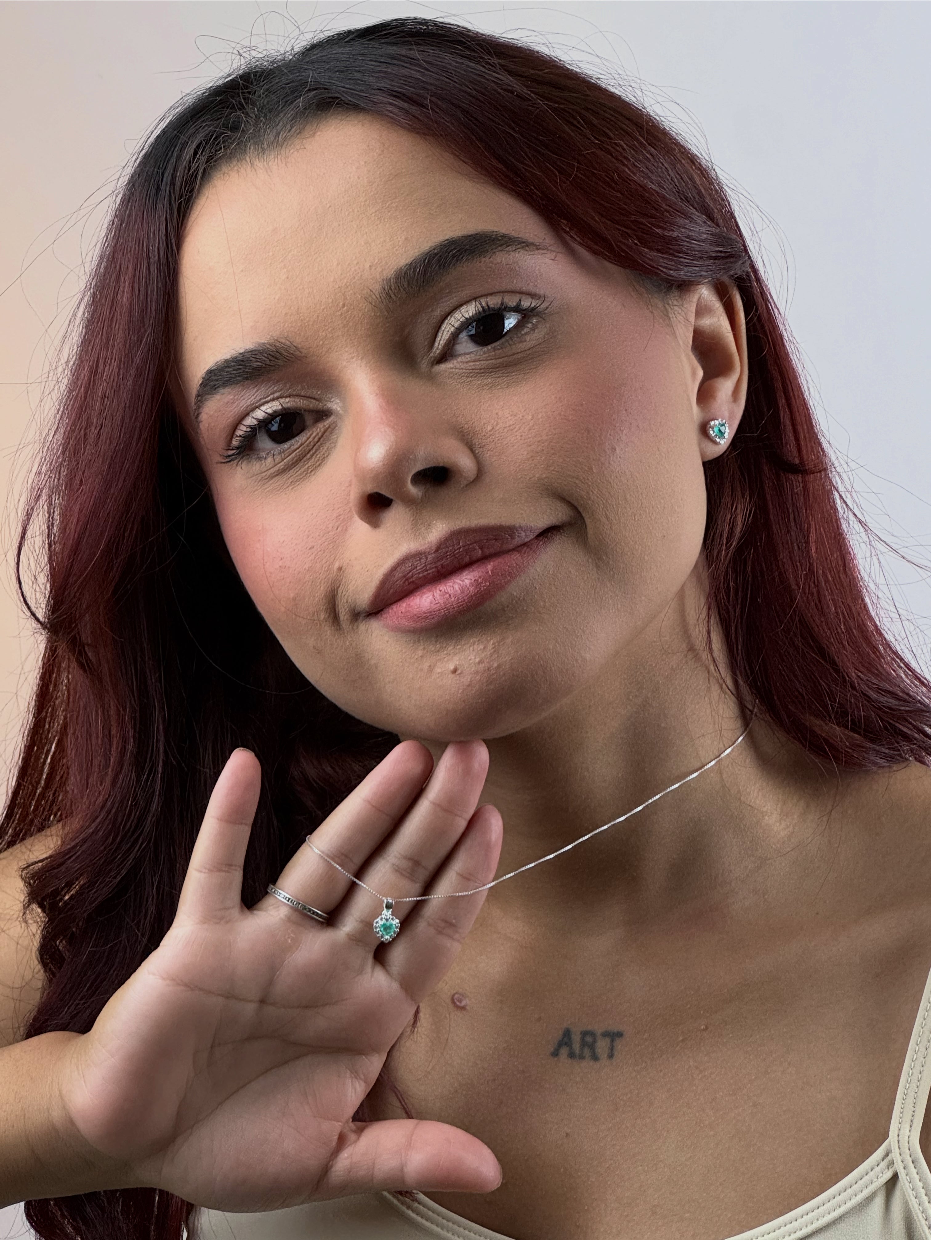 Conjunto Cravejado Verde Thifany Luxo Prata 925