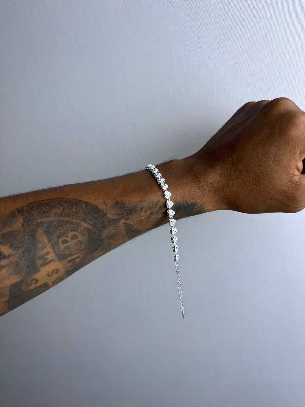 Pulseira Cravejada inspiração Luxo Prata 925