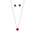 Conjunto Vermelho Bolinha Prata 925