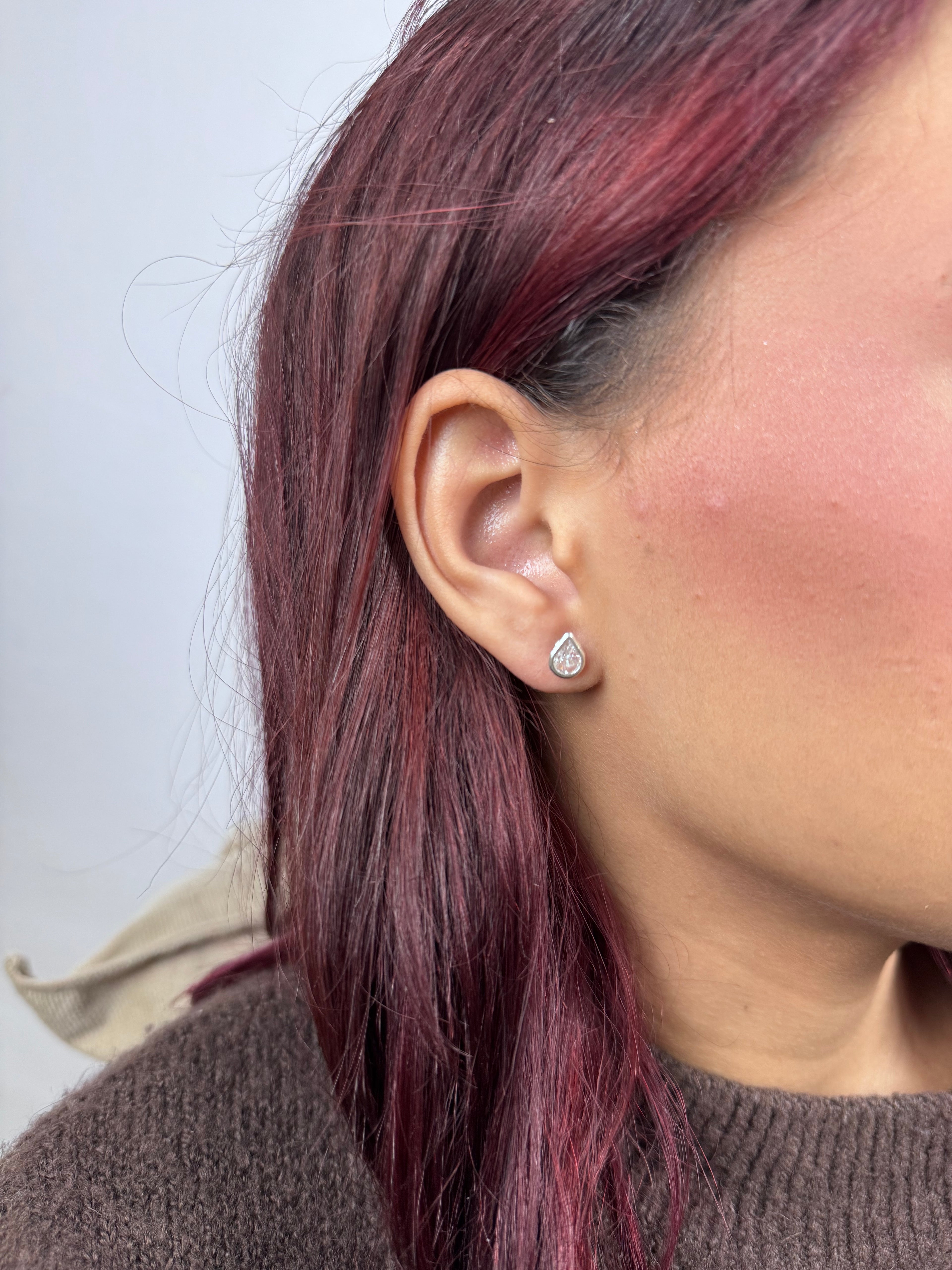 Brinco Gota cristal Prata 925