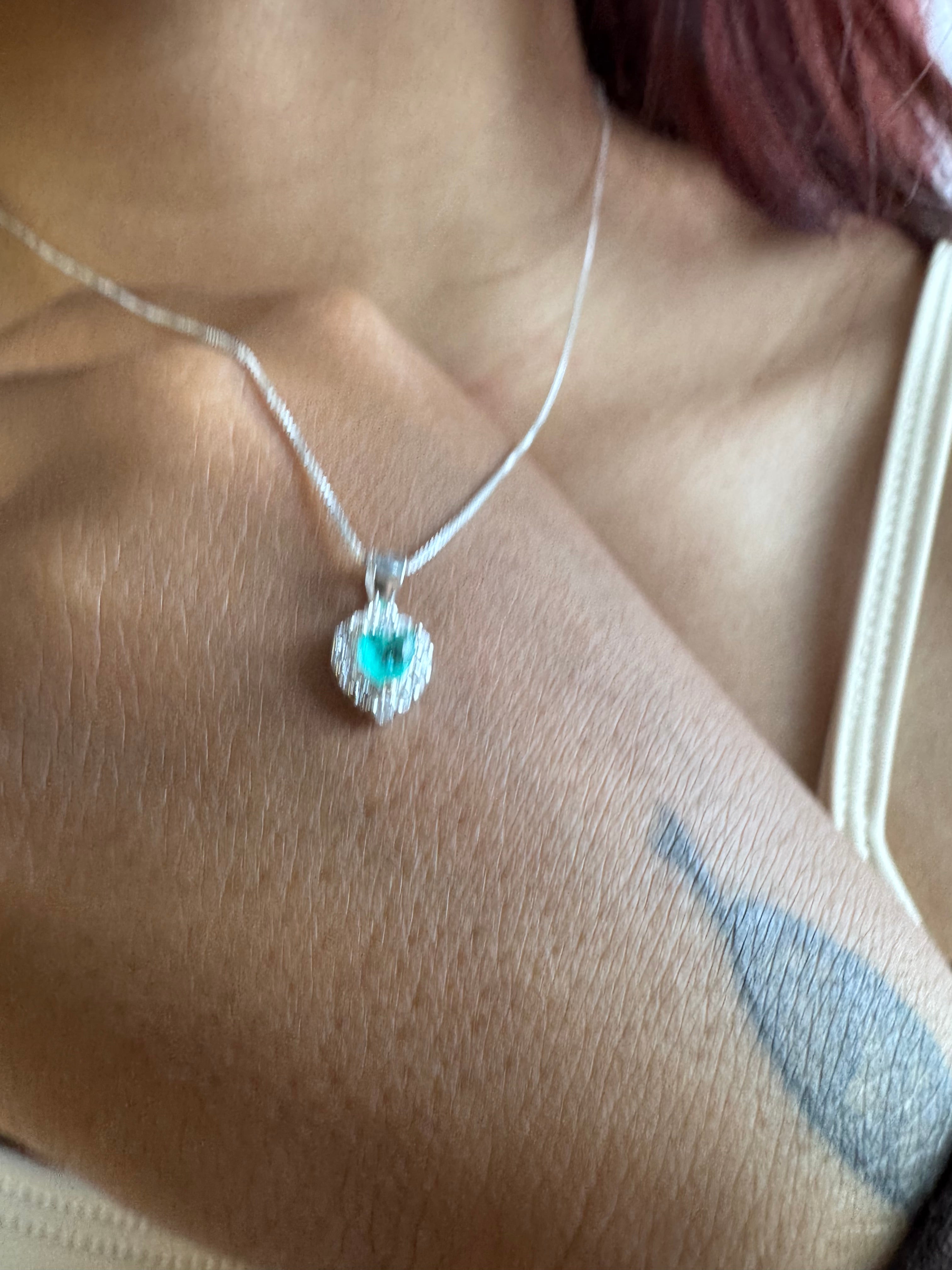 Conjunto Cravejado Verde Thifany Luxo Prata 925