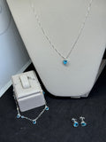 Kit Azul claro Prata 925