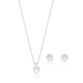 Conjunto Cristal Bolinha Prata 925
