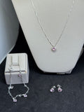 Kit Rosa Prata 925