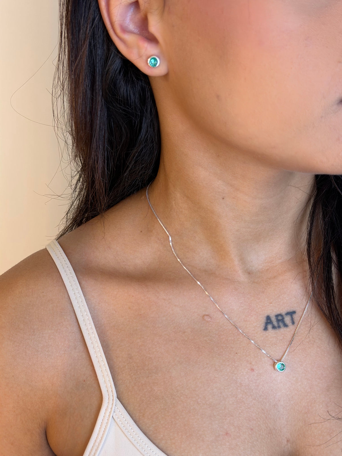 Conjunto Ponto Verde Thifany Prata 925
