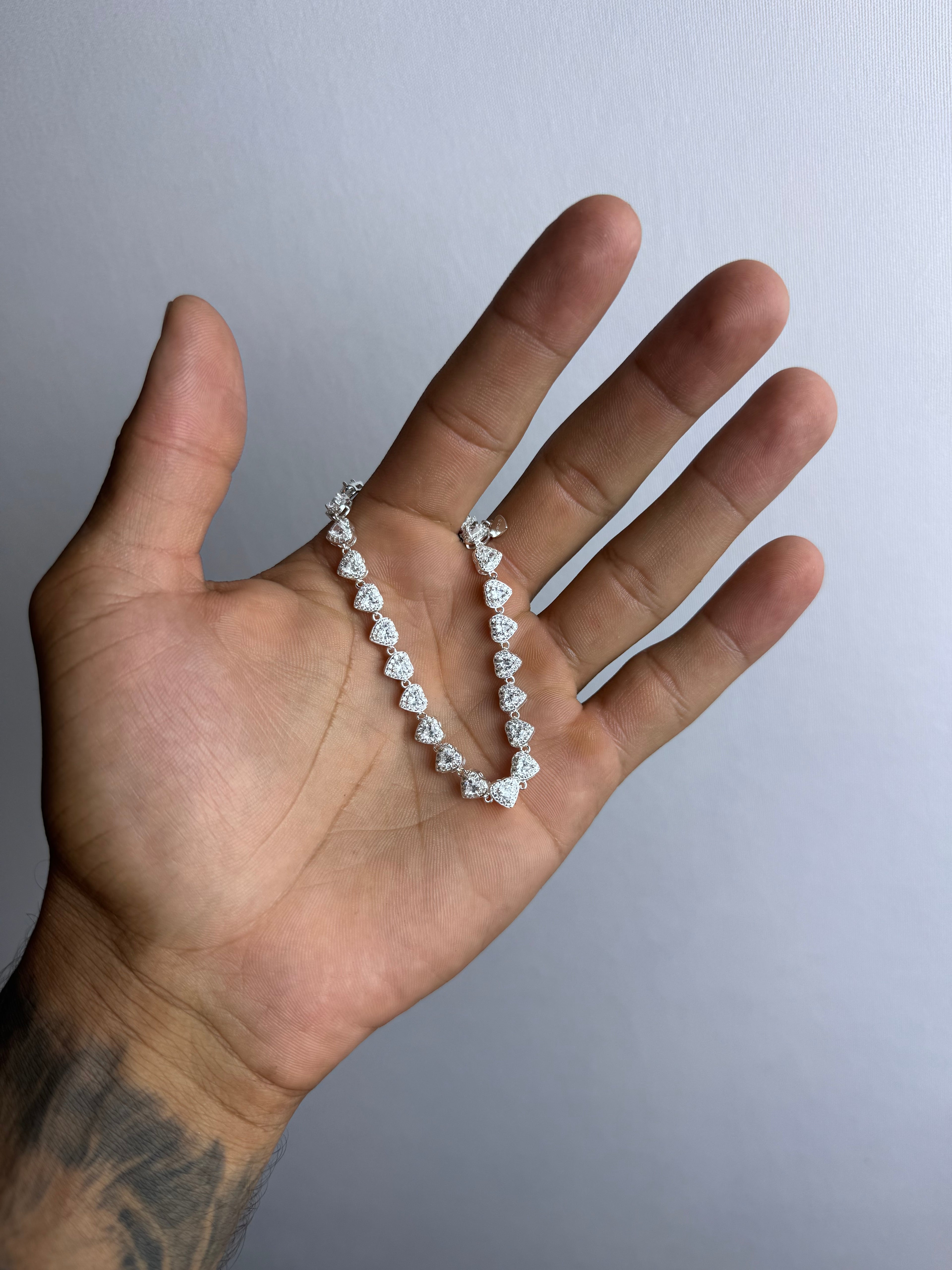 Pulseira Cravejada inspiração Luxo Prata 925