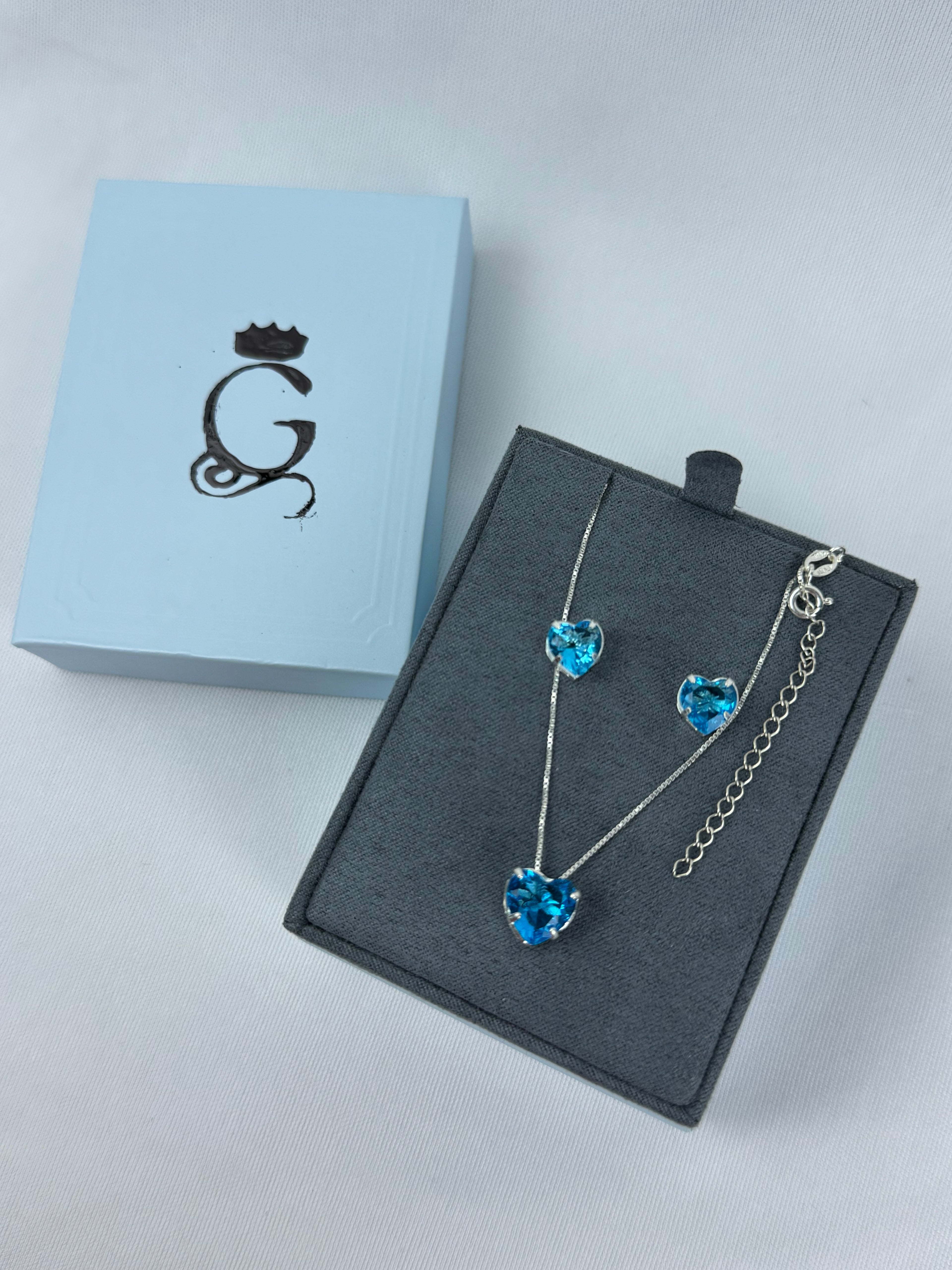 Conjunto Universo Blue Prata 925