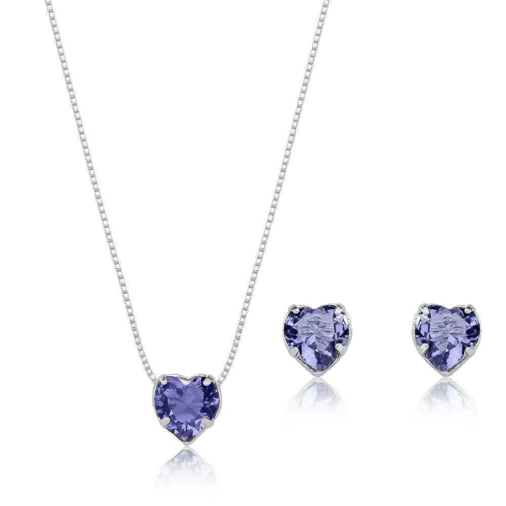 Conjunto Tanzanita Prata 925