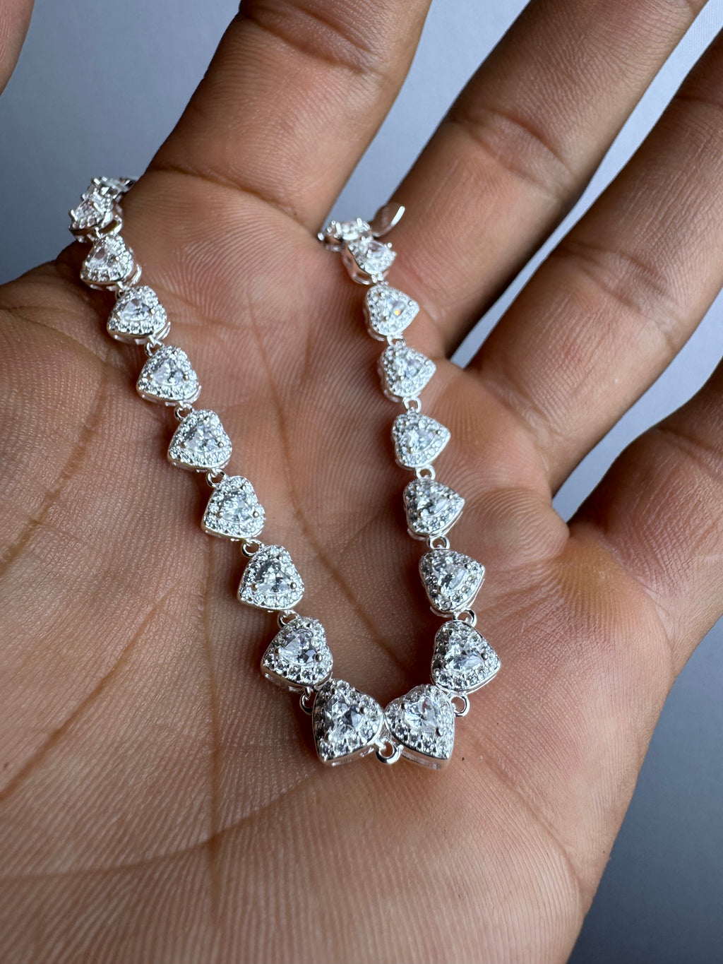 Pulseira Cravejada inspiração Luxo Prata 925