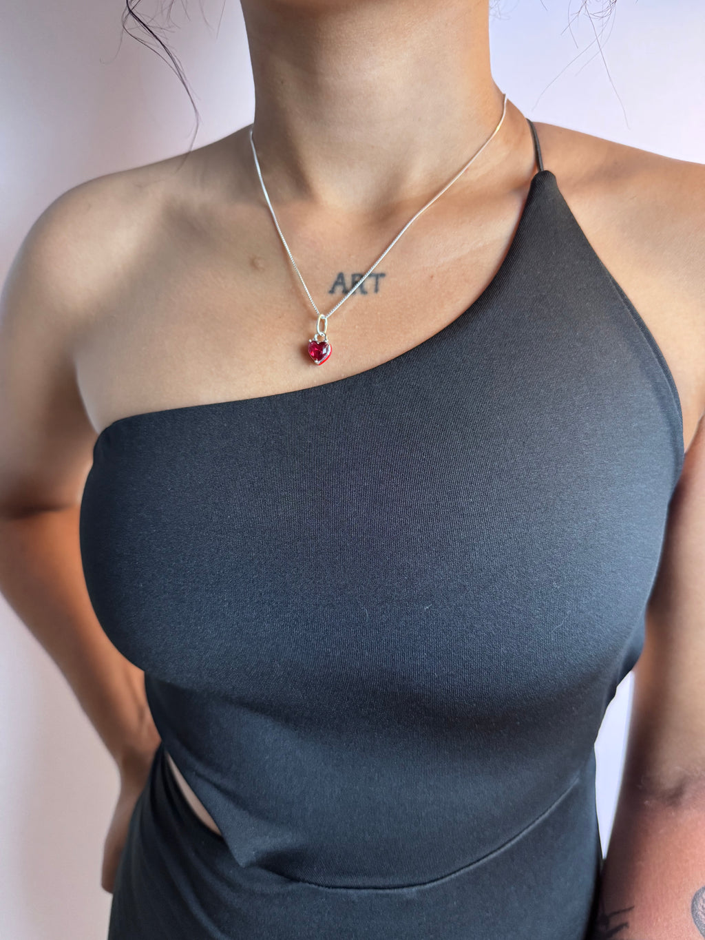 Colar Coração Red Luxo Prata 925