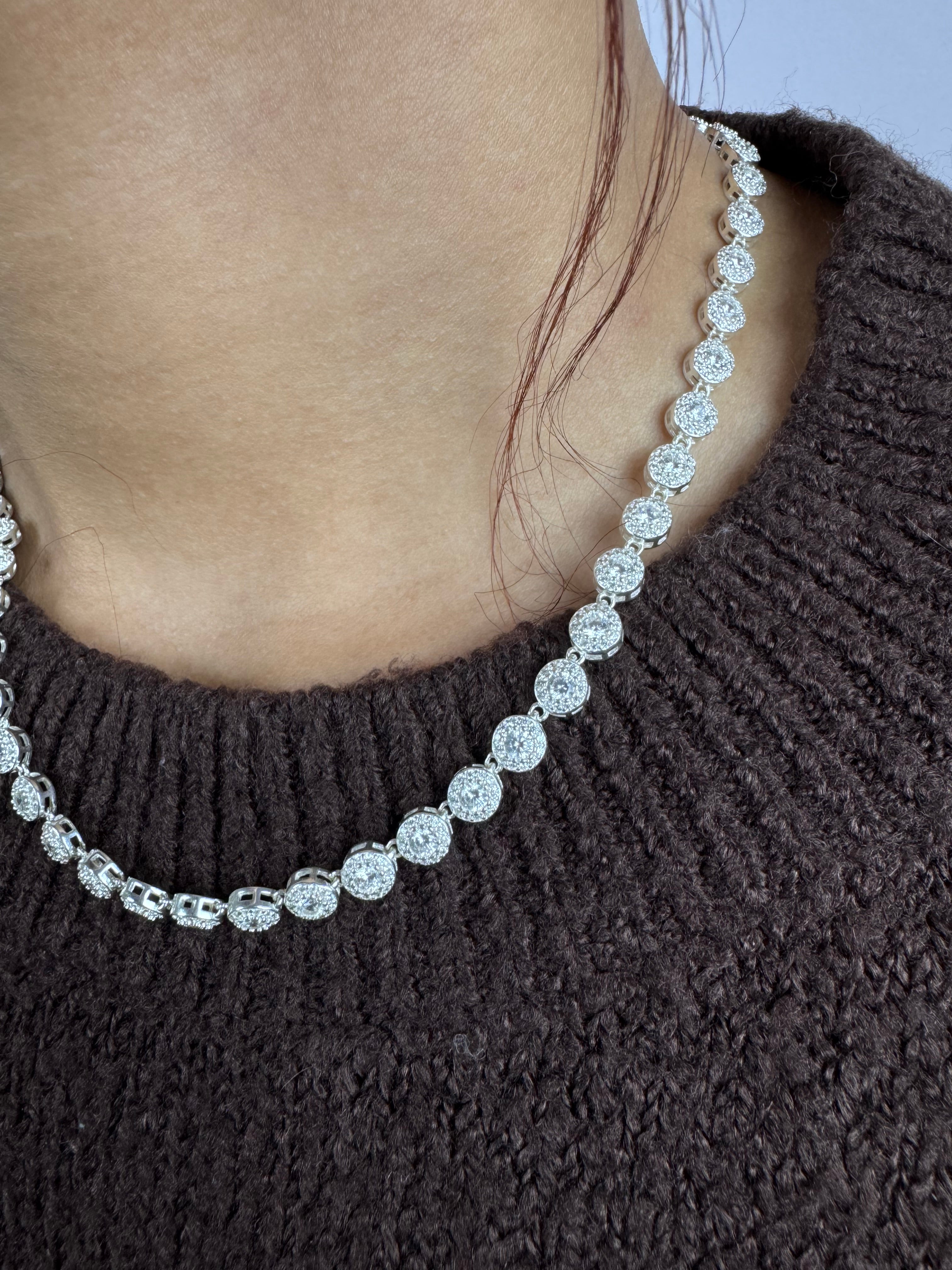 Colar inspiração Swarovski Prata 925