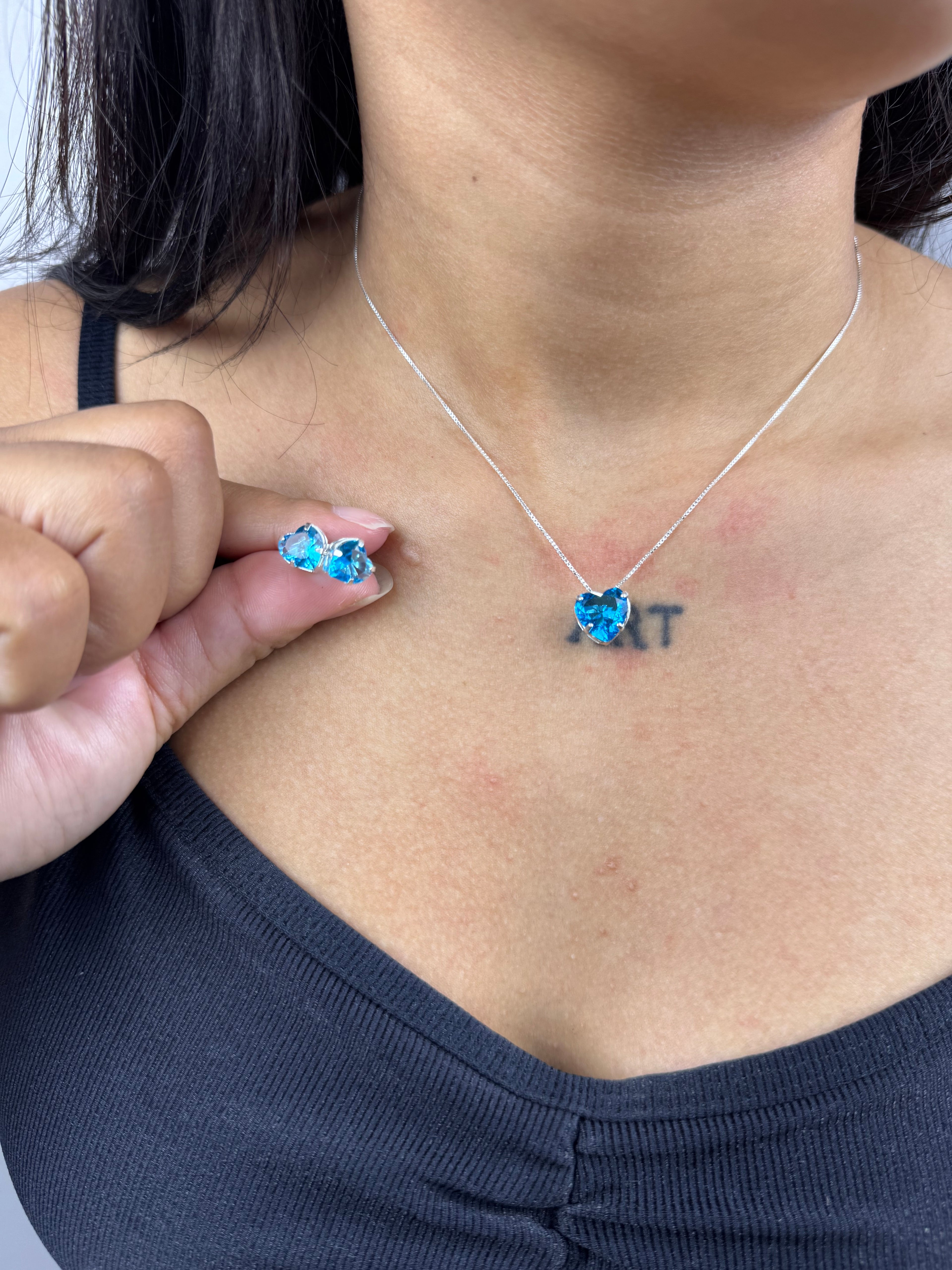 Conjunto Universo Blue Prata 925
