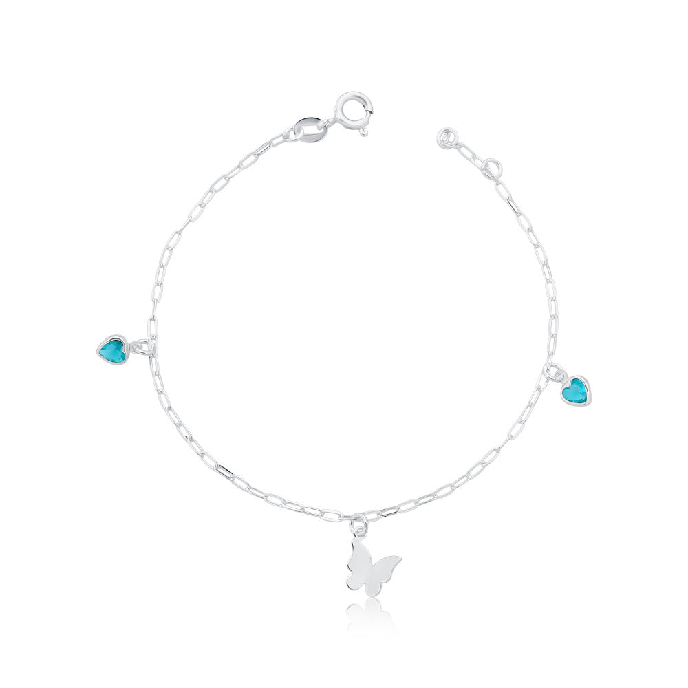 Pulseira Coração Verde Thifany Prata 925