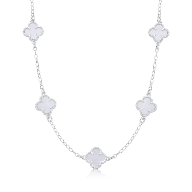 Colar Trevo White Prata 925