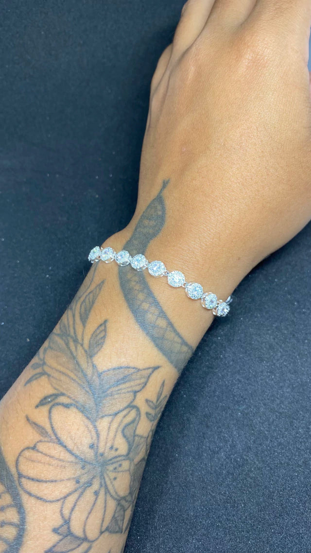 Pulseira inspiração Swarovski Prata 925