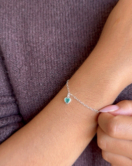 Pulseira pontos luz Coração Prata 925