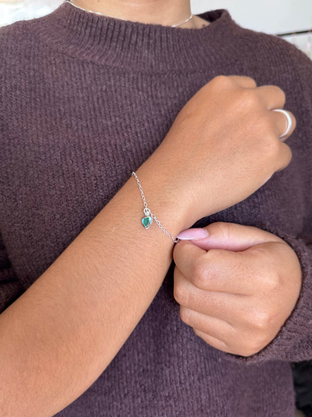 Pulseira pontos luz Coração Prata 925