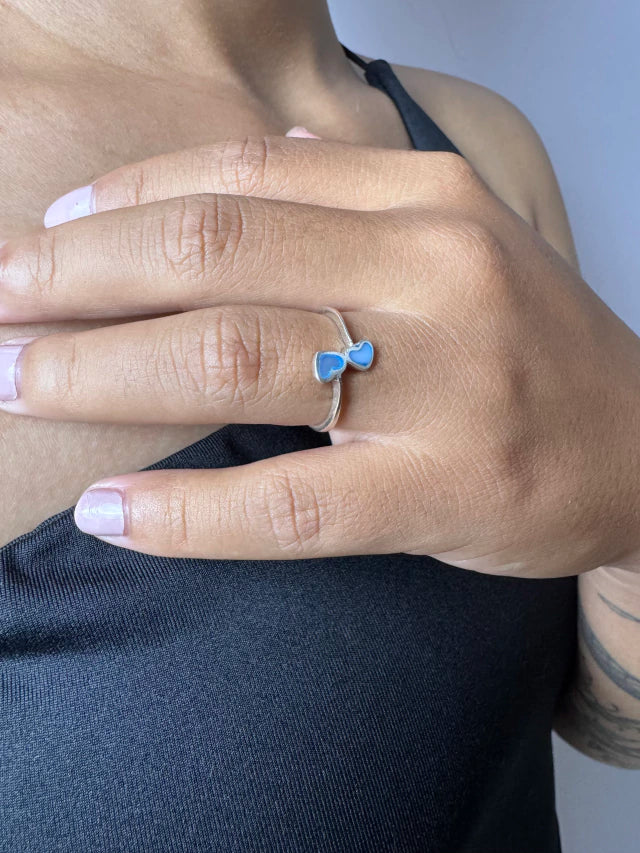 Anel Corações Oceano 925