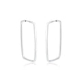 Brinco Argola Retangular M Prata 925