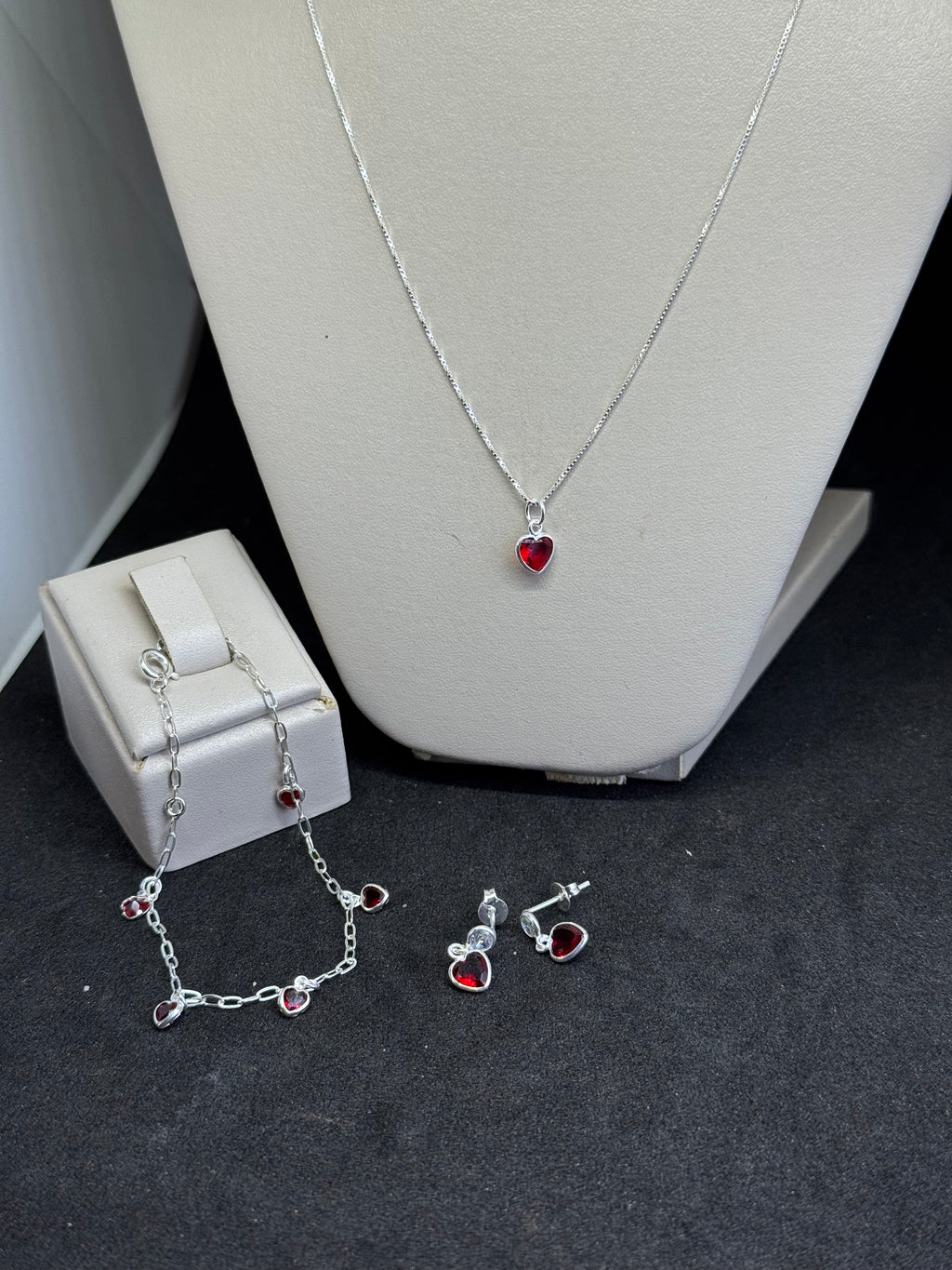 Kit Vermelho Prata 925