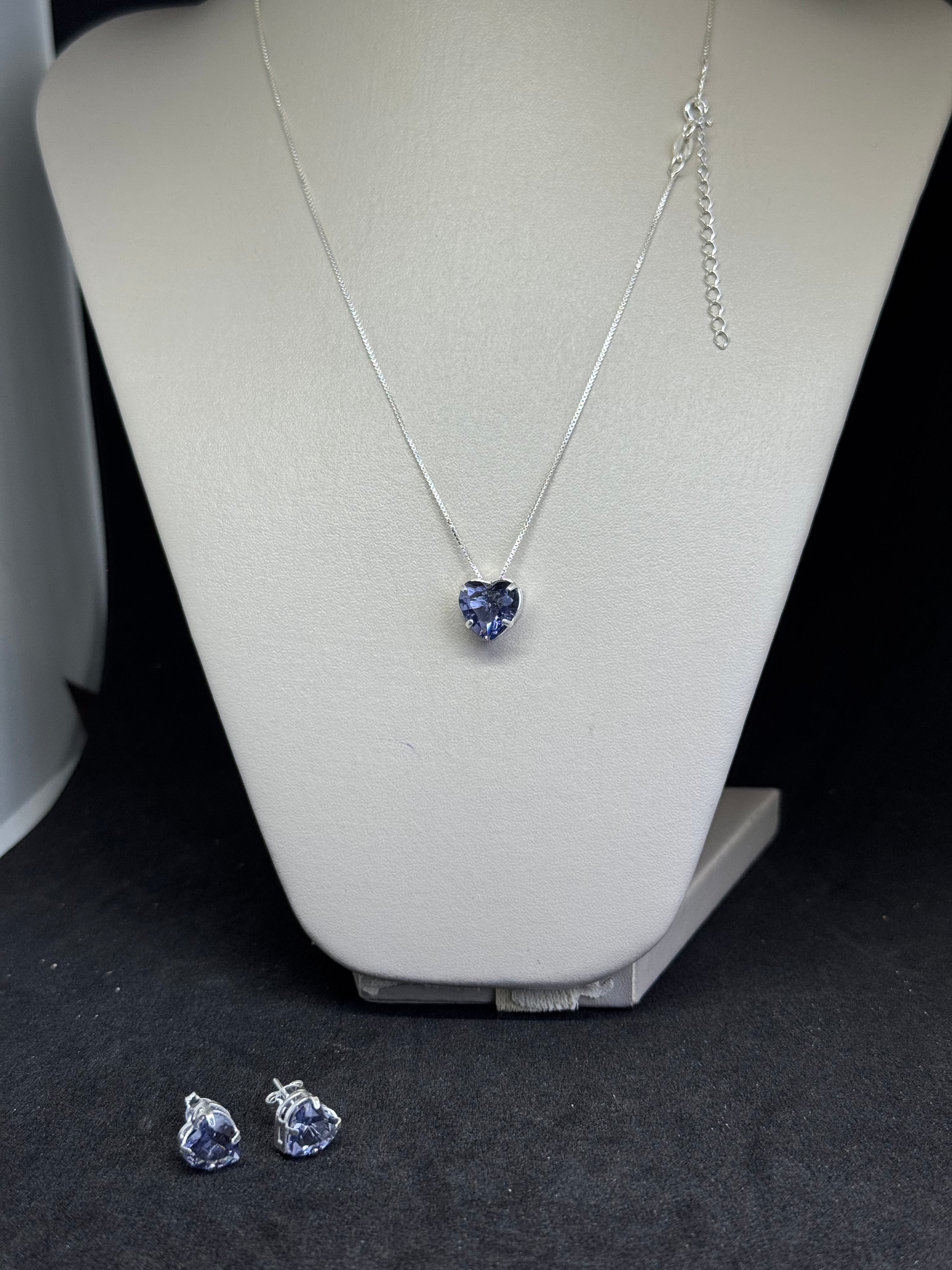 Conjunto Tanzanita Prata 925