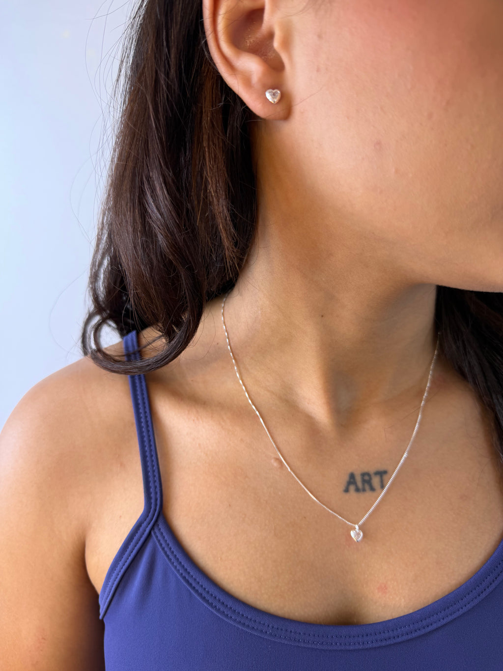 Conjunto Coração Cristal Prata 925