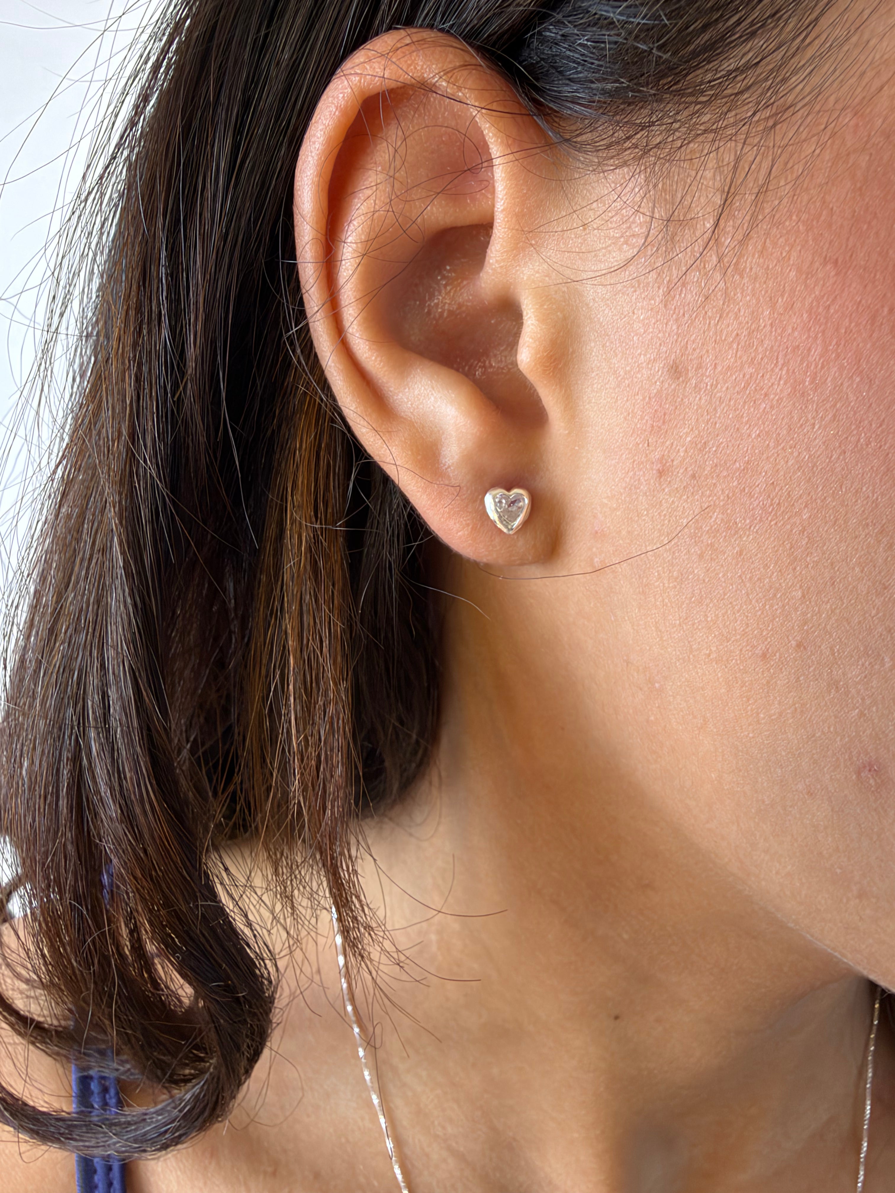 Conjunto Coração Cristal Prata 925