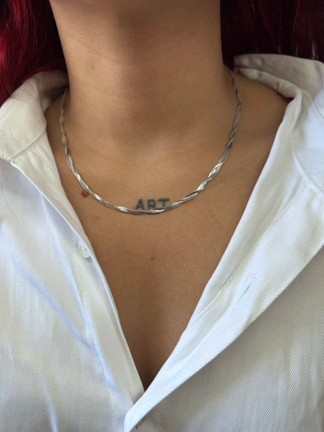 Colar 2 Fios Prata 925