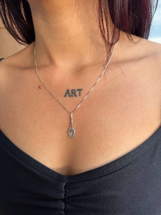 Colar Raquete Beach Tennis Prata 925