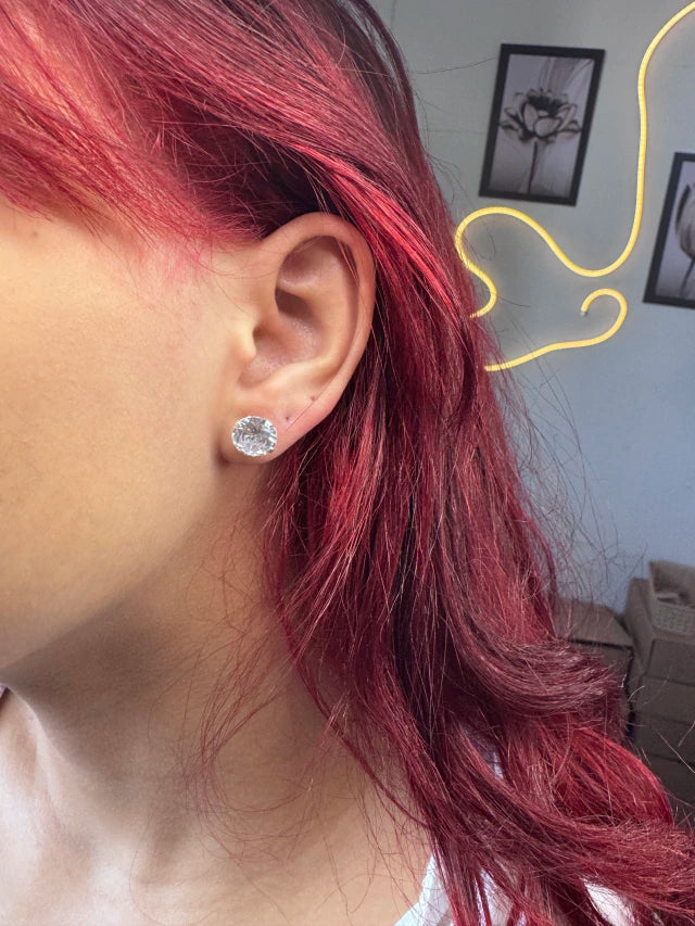 Brinco Redondo Cristal 10mm Prata 925