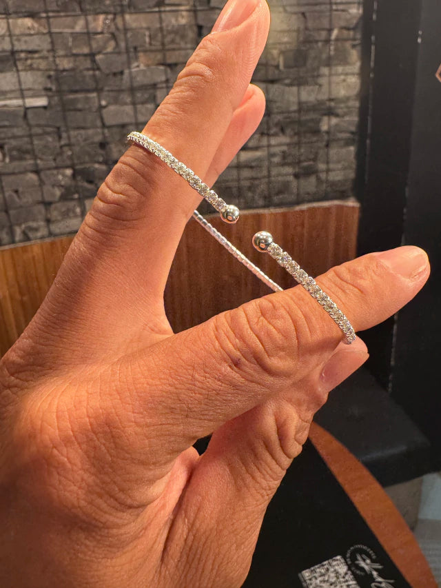 Bracelete Riviera Cravejada Unissex Prata 925