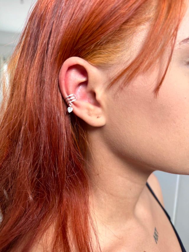 Piercing Fake ponto luz orelha Prata 925