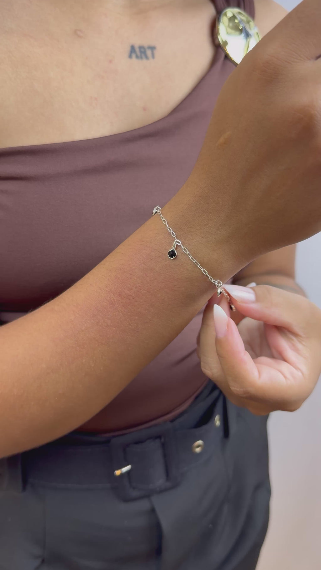 Pulseira Ponto de luz Black Prata 925
