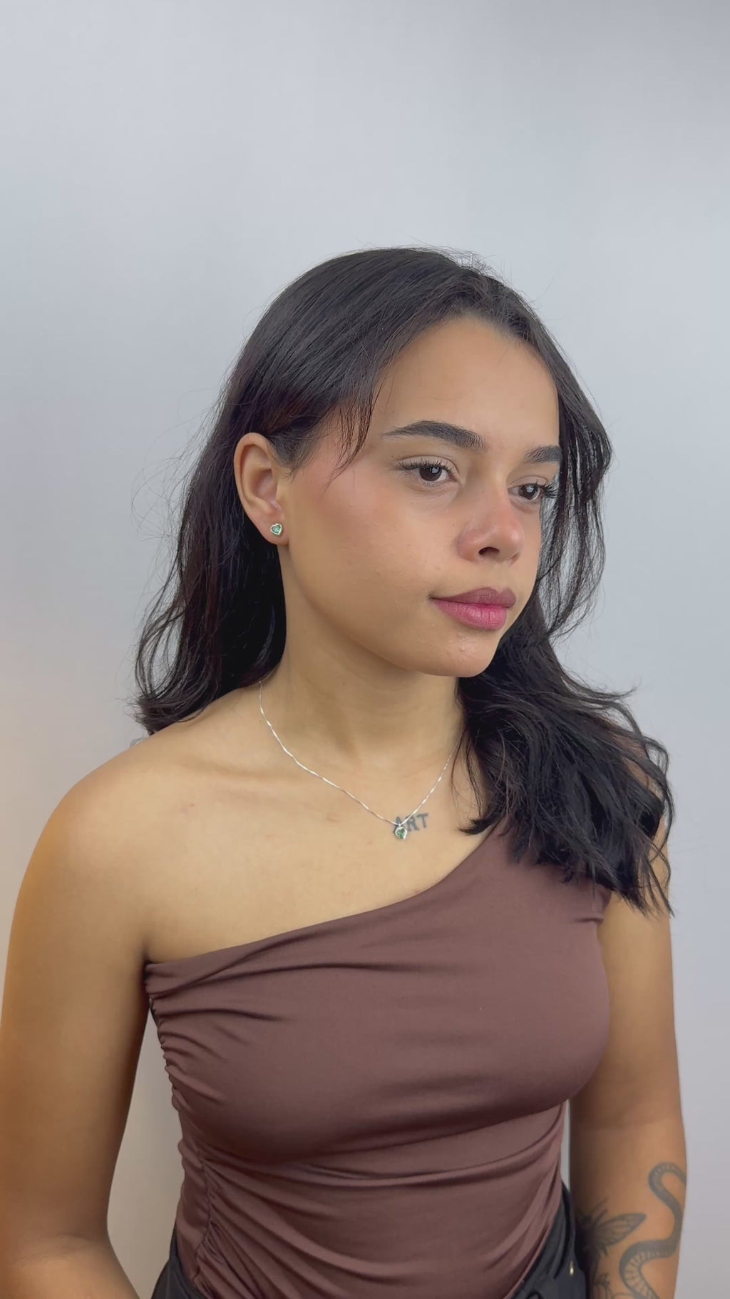 Conjunto Verde Thifany Coração Prata 925