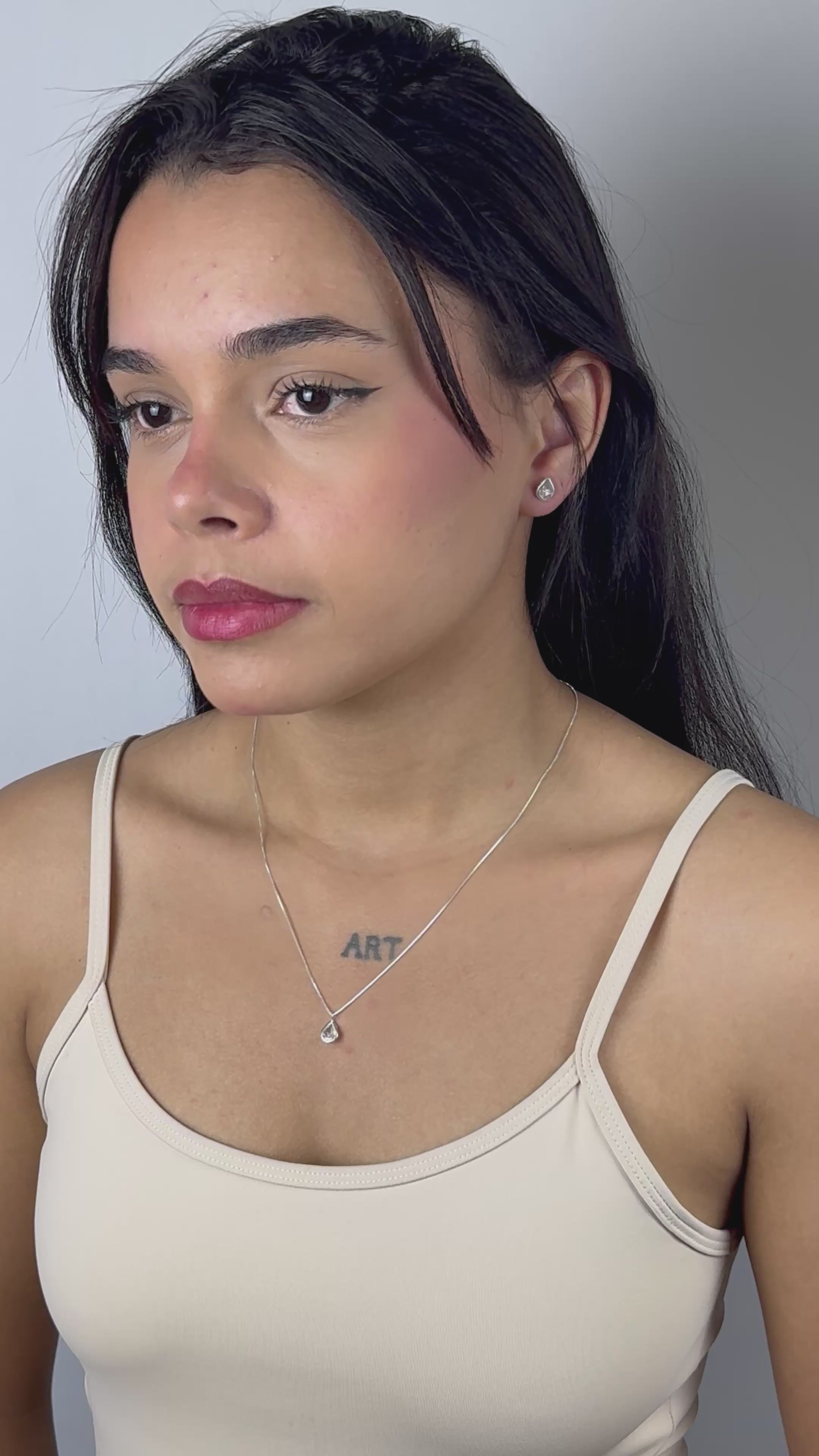 Conjunto Gota Cristal Prata 925