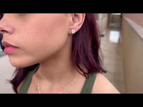 Conjunto Coração Cristal Transparente prata 925